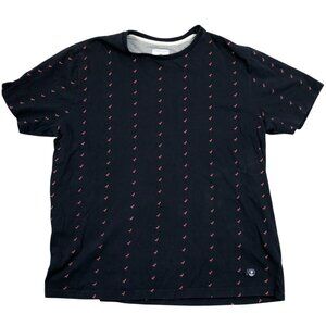 Denim & Flower Ricky Singh Paradise T-Shirt Mens XL Black Flamingo Short Sleeve